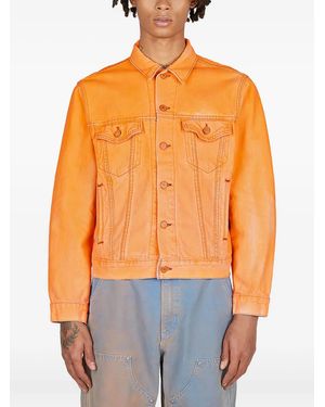 NOTSONORMAL Distressed Denim Jacket - Orange