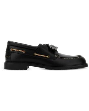 Burberry Skip-Lacing Boat Shoes - Black