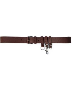 Miu Miu Textured-Finish Buckle-Fastening Belt - White