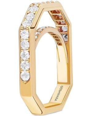 Goshwara Diamond Square-Band Ring - Metallic