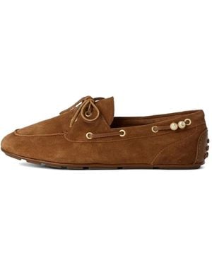 KARL LAGERFELD Ariella Faux-Pearl Loafers - Brown