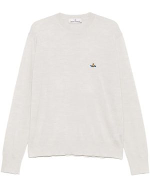 Vivienne Westwood Orb-Embellished Crew-Neck Sweater - White