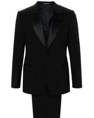 Emporio Armani Wool Single-Breasted Suit - Black