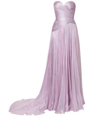 IRIS SERBAN Sweetheart-Neck Draped Dress - Purple