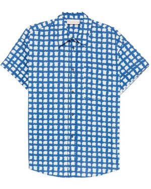iBlues Check-Pattern Short-Sleeve Shirt - Blue