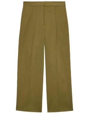 MSGM Pleated Straight-Leg Trousers - Green