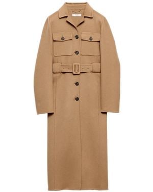 Prada Abrigo Con Doble Botonadura - Neutro