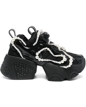 Noir Kei Ninomiya X Reebok Pearl-embellished Sneakers - ブラック