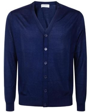 Ballantyne Button V-Neck Cardigan - Blue