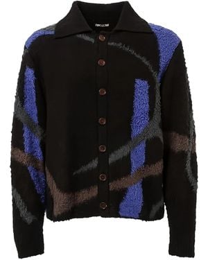 KHOKI Buttoned Patterned Cardigan - Black