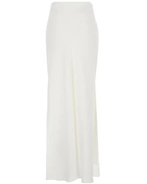 Brunello Cucinelli Falda Larga Con Abertura Lateral - Blanco