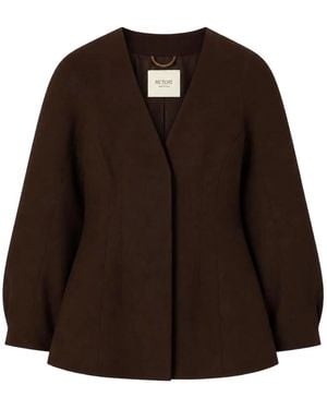 RETORI Hourglass-Silhouette Single-Breasted Blazer - Brown