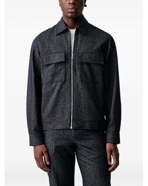 Paul Smith Flannel Zip-Up Jacket - Black