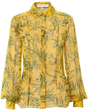 Carolina Herrera Branch-Print Shirt - Yellow
