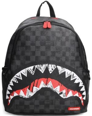 Sprayground Shark Checked Backpack - Black