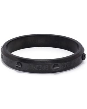 Philipp Plein Hexagon Logo-Engraved Bracelet - Black