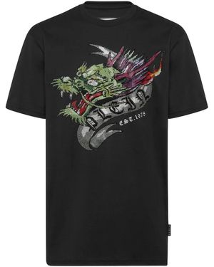 Philipp Plein Tattoo Tシャツ - ブラック