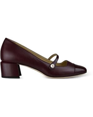 Jimmy Choo Elisa Pearl Strap Court Shoes - Brown