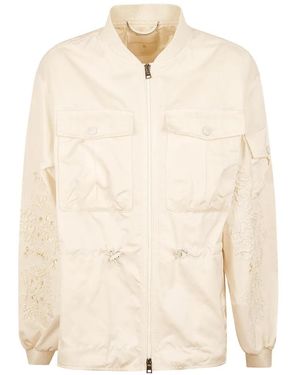 Ermanno Scervino Lace-Detail Drawstring Jacket - White