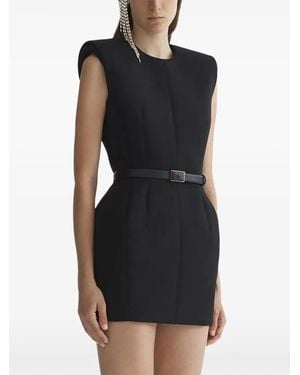 Mugler Abito Corto Con Spalline - Nero