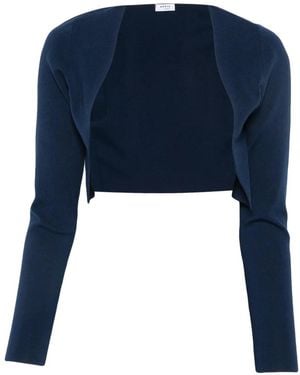 Akris Punto Long-Sleeve Cropped Cardigan - Blue