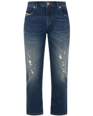 DIESEL Distressed Frayed Jeans - Blue