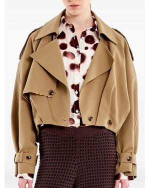 ViCOLO Epaulette-Detail Trench Coat - Brown