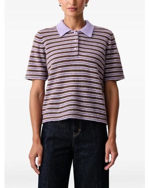 Mos Mosh Mmmilvi Striped Polo Shirt - Purple