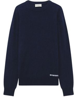 Roy Rogers Long-Sleeved Round-Neck Jumper - Blue