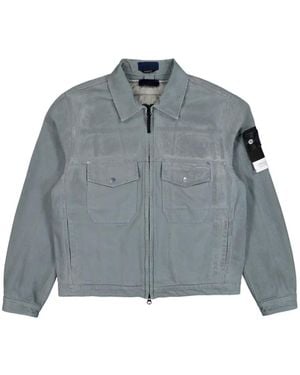 Stone Island 4100002 Corroded Reflective Light Bull Denim-Tc Jacket - Blue