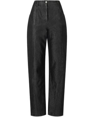 Alberta Ferretti High-Waisted Straight-Leg Pants - Black