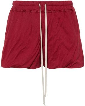 Rick Owens Side-Slits Jersey Shorts - Red