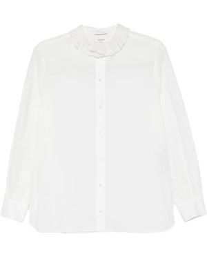 Saint Laurent Hemd mit Spitzenkragen - Weiß
