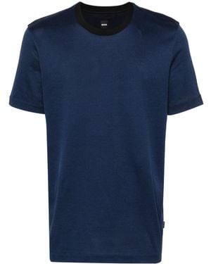 BOSS コントラストネック Tシャツ - ブルー
