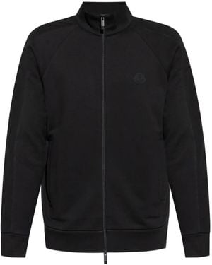 Moncler Logo-Patch Zip-Up Sweatshirt - Black