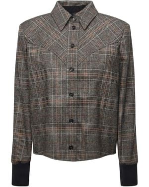 Pinko Plaid Buttoned Shirt - Gray