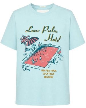 Mother Lone Palm Hotel Graphic-Print T-Shirt - Blue
