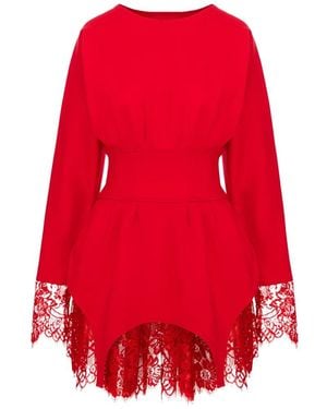 Hamza Kaya Spitzenkleid - Rot