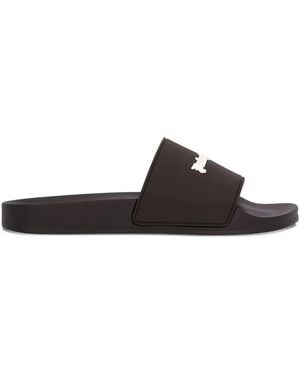 Palm Angels Logo-Lettering Slider - White