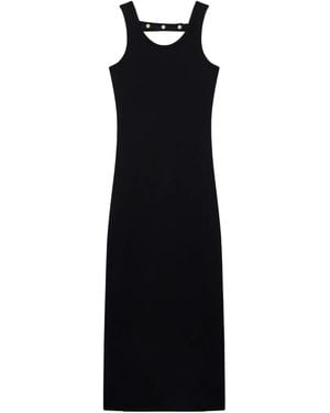MSGM Robe Mi-Longue À Détails De Clous - Black