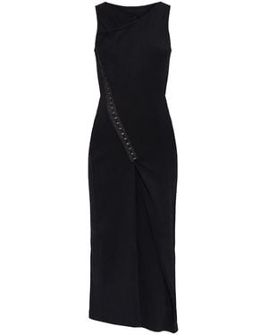 MM6 by Maison Martin Margiela Overlapping-Panel Midi Dress - Black