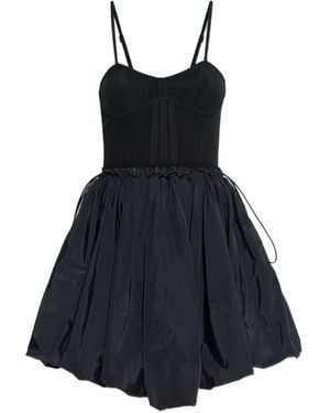 The Attico Flared Mini Dress - Black