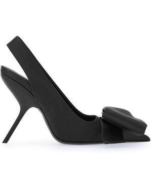 Ferragamo 105mm Bow Slingback Court Shoes - Black