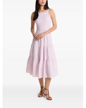 Michael Kors Smocked Tiered Dress - Pink