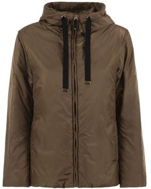 Max Mara Padded Drawstring-Hood Jacket - Brown