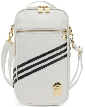 adidas X Bape Three-Stripe Shoulder Bag - White