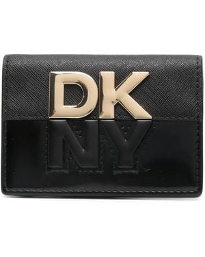DKNY Logo-Plaque Bi-Fold Wallet - Black