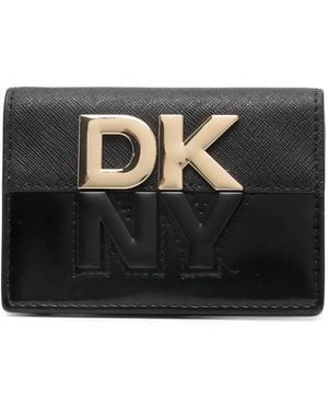 DKNY Logo-Plaque Bi-Fold Wallet - Black