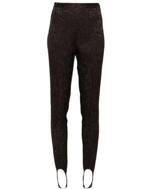 ALÉMAIS Adeline Paisley-Jacquard Stirrup Trousers - Black