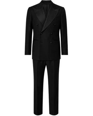 Franzese Collection Beckham Satin-Lapel Tuxedo Suit - Black